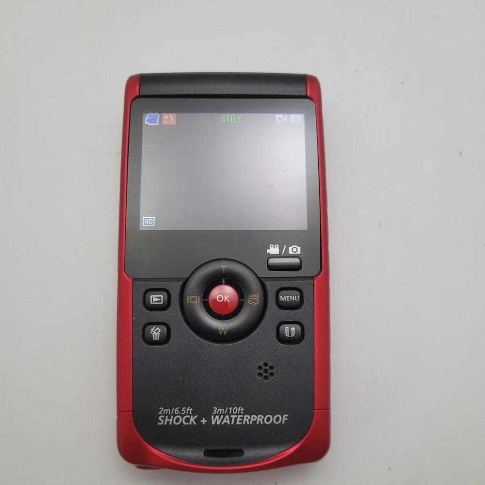 Samsung HMX-W200 Red Rugged Pocket Cam Waterproof Shockproof Full HD Camcorder